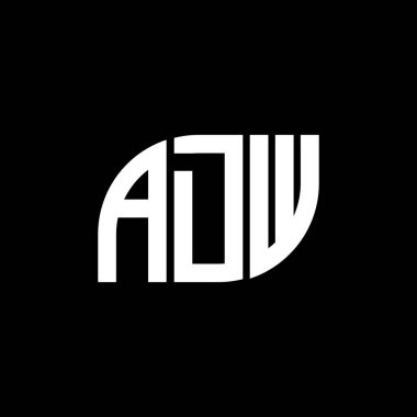 Siyah arkaplan üzerinde ADW harf logosu tasarımı. Yaratıcı harflerin baş harfleri logo kavramı.. 