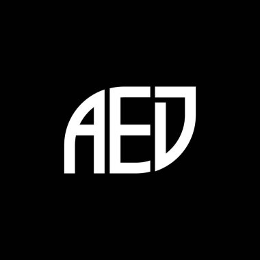 Siyah arkaplan üzerinde AED mektup logosu tasarımı. Yaratıcı harflerin baş harfleri logo kavramı. ED harf tasarımı. 