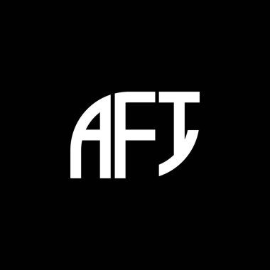 Siyah arkaplan üzerinde AFI mektup logosu tasarımı. FI yaratıcı harflerin baş harfleri logo kavramı. FI harf tasarımı. 
