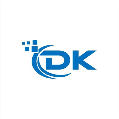 Beyaz arkaplanda DK harf logosu tasarımı. DK yaratıcı harflerin baş harfleri logo kavramı. DK harf tasarımı. 