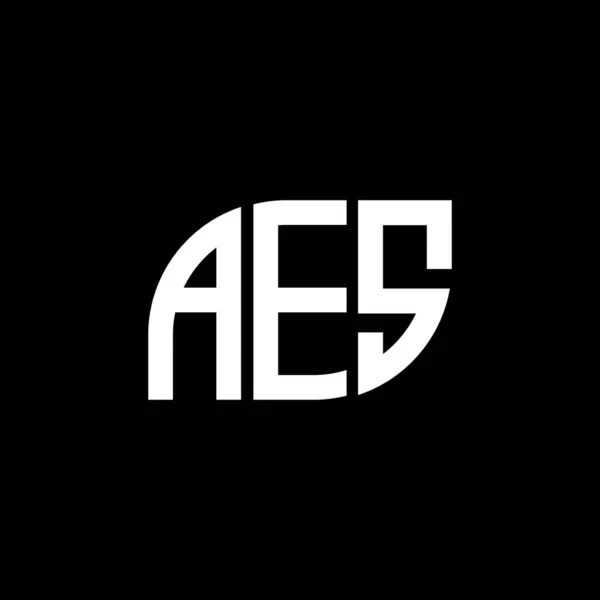 Aes Brief Logo Design Auf Schwarzem Hintergrund Aes Kreative Initialen — Stockvektor