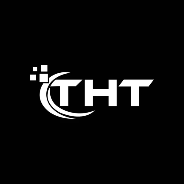 Буква Логотип Дизайн Черном Фоне Tht Creative Initials Letter Logo — стоковый вектор