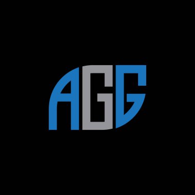 Siyah arkaplan üzerinde AGF harfi deAGG harf logosu tasarımı. GG yaratıcı harflerin baş harfleri logo kavramı. AGG harf tasarımı. Siyah arkaplanda imza. Yaratıcı harflerin baş harfleri. Harf logosu.. 