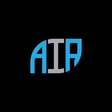 Siyah arkaplan üzerinde AIA harf logosu tasarımı. Yaratıcı harflerin baş harfleri logo kavramı.. 