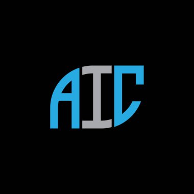 Siyah arkaplan üzerine AIC harf logosu tasarımı. Yaratıcı harflerin baş harfleri logo kavramı.. 