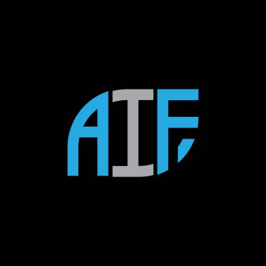 Siyah arkaplan üzerine AIF mektup logosu tasarımı. Eğer yaratıcı harflerin baş harfleri logo kavramı. Eğer harf tasarımı. 
