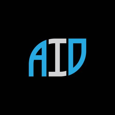 Siyah arkaplan üzerindeki AIO harf logosu tasarımı. Yaratıcı harflerin baş harfleri logo kavramı.. 
