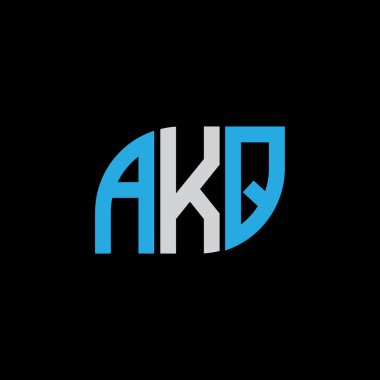AKQ harf logo tasarımı siyah arkaplan AKQ yaratıcı baş harfler harf logosu kavramı .AKQ harf tasarımı. 
