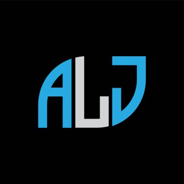 ALJ harf logo tasarımı siyah arkaplan üzerinde. ALJ yaratıcı harflerin baş harfleri logo kavramı. ALJ harf tasarımı.. 
