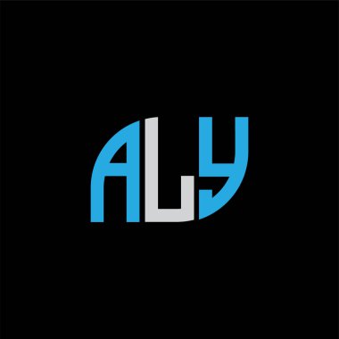 Siyah arkaplan üzerine ALY harf logosu tasarımı. ALY yaratıcı harflerin baş harfleri logo kavramı. ALY harf tasarımı.. 