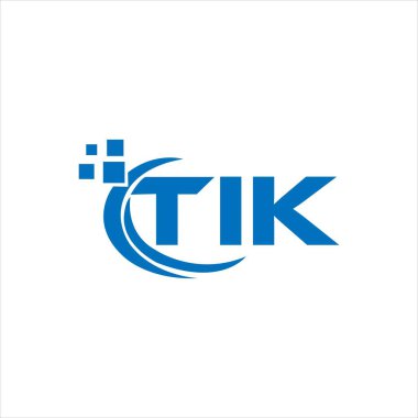Beyaz arkaplanda TIK harf logosu tasarımı. TIK yaratıcı harflerin baş harfleri logo kavramı. TIK harf tasarımı. 
