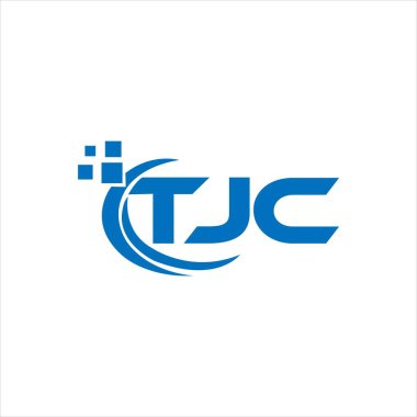 Beyaz arka planda TJC harf logosu tasarımı. TJC yaratıcı harflerin baş harfleri logo kavramı. TJC harf tasarımı. 