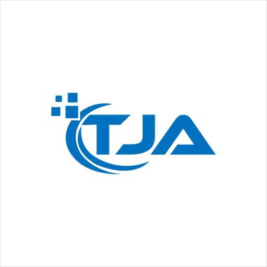 Beyaz arka planda TJA harf logosu tasarımı. TJA yaratıcı harf logosu konsepti. TJA harf tasarımı. 