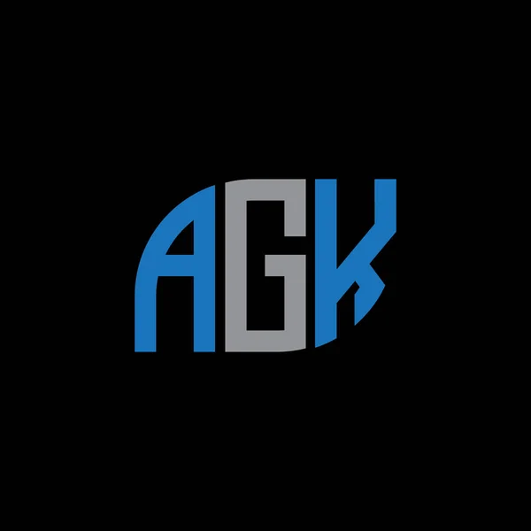 Agk Letter Logo Design Black Background Agk Creative Initials Letter — 스톡 벡터