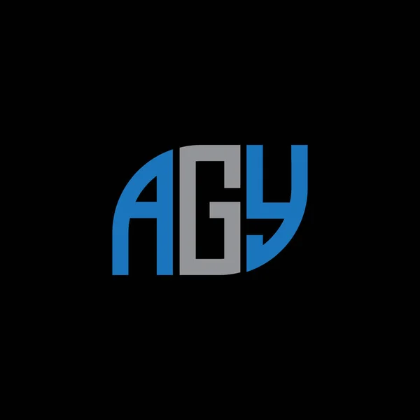 Agy Letter Logo Design Black Background Agy Creative Initials Letter — 스톡 벡터