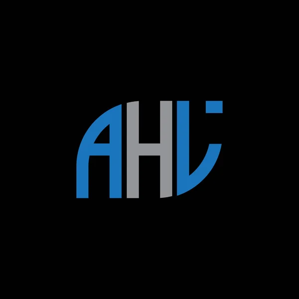 Ahl Lettera Logo Design Sfondo Nero Ahl Iniziali Creative Lettera — Vettoriale Stock