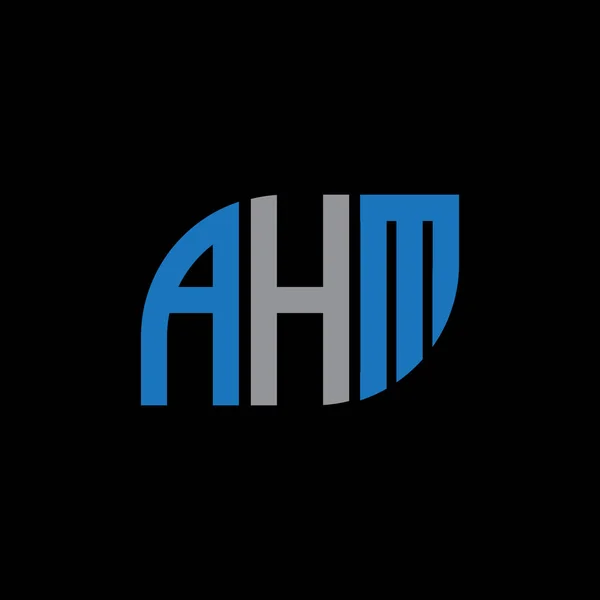 Ahm Lettera Logo Design Sfondo Nero Iniziali Creative Ahm Lettera — Vettoriale Stock