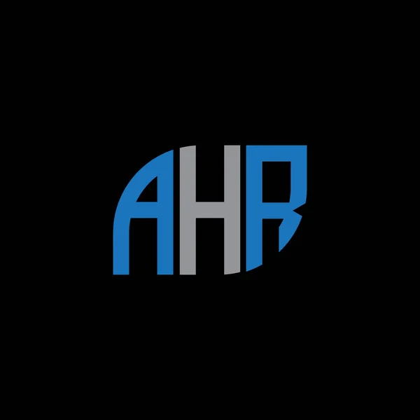 Ahr Lettera Logo Design Sfondo Nero Ahr Iniziali Creative Lettera — Vettoriale Stock