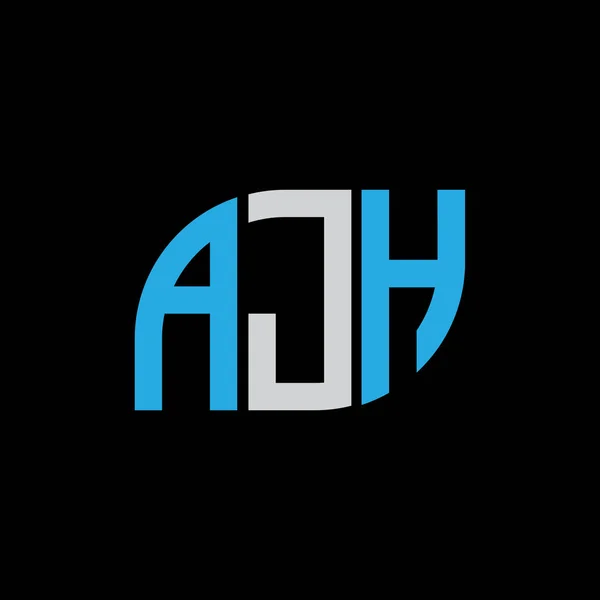 Ajh Lettre Logo Design Sur Fond Noir Ajh Initiales Créatives — Image vectorielle