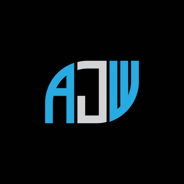 Ajw Letter Logo Design Black Background Ajw Creative Initials Letter — 图库矢量图片