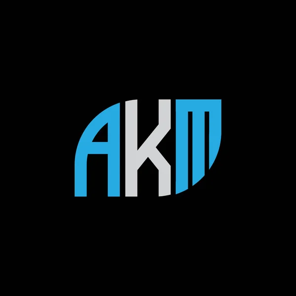 Akm Буква Логотип Дизайн Черном Фоне Akm Творческие Инициалы Буква — стоковый вектор