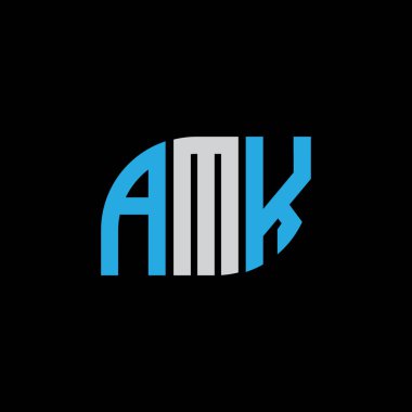 AMK letter logo design on black background.AMK creative initials letter logo concept.AMK letter design. 