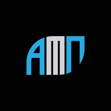 AMN letter logo design on black background.AMN creative initials letter logo concept.AMN letter design. 