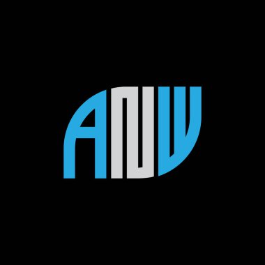 ANW letter logo design on black background.ANW creative initials letter logo concept.ANW letter design. 