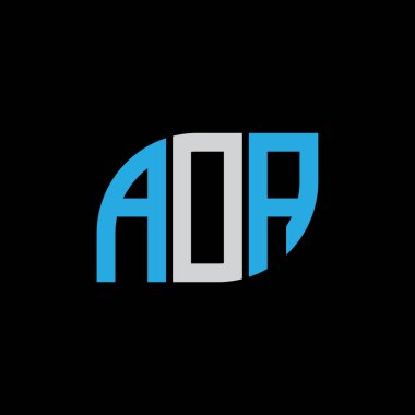 Siyah arkaplan üzerinde AOA harf logosu tasarımı. Yaratıcı harflerin baş harfleri logo kavramı.. 