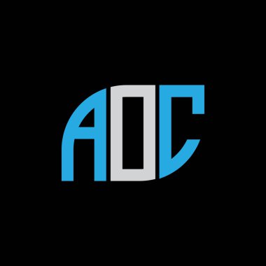 AOC letter logo design on black background.AOC creative initials letter logo concept.AOA letter design. 