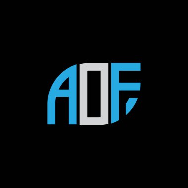 AOF letter logo design on black background.AOF creative initials letter logo concept.AOF letter design. 