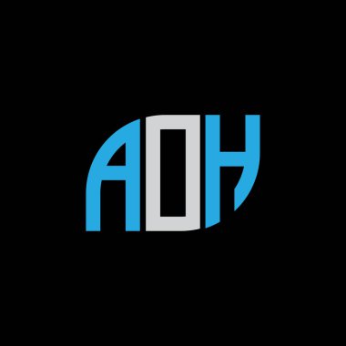 AOH letter logo design on black background.AOH creative initials letter logo concept.AOH letter design. 