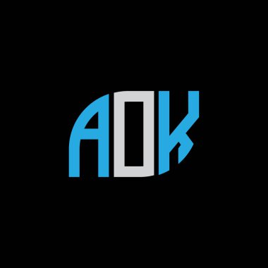 AOK letter logo design on black background.AOK creative initials letter logo concept.AOK letter design. 