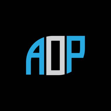 AOP letter logo design on black background.AOP creative initials letter logo concept.AOP letter design. 