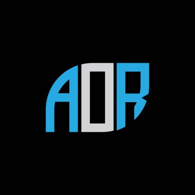 AOR letter logo design on black background.AOR creative initials letter logo concept.AOR letter design. 
