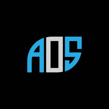 AOS letter logo design on black background.AOA creative initials letter logo concept.AOS letter design. 