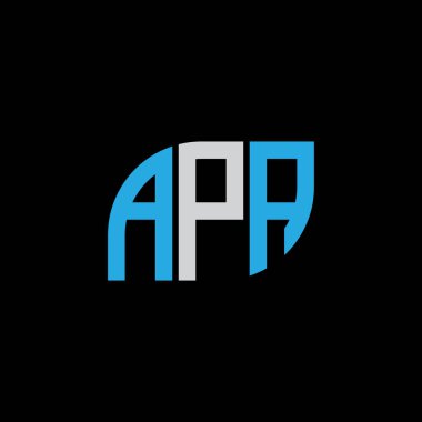 Siyah arkaplan üzerinde APA harf logosu tasarımı. PA yaratıcı harflerin baş harfleri logo kavramı.. 
