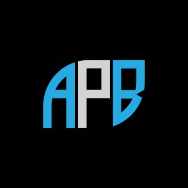 APB letter logo design on black background.APB creative initials letter logo concept.APB letter design. 