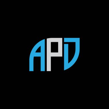 APD letter logo design on black background.APD creative initials letter logo concept.APD letter design. 