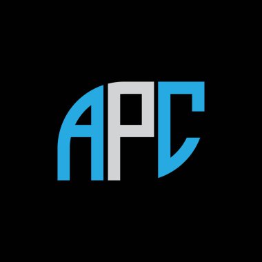 APC letter logo design on black background.APC creative initials letter logo concept.APC letter design. 