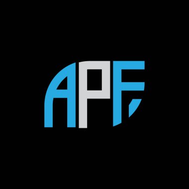 APF letter logo design on black background.APF creative initials letter logo concept.APF letter design. 