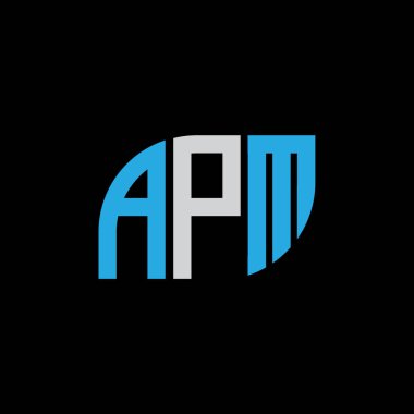APM letter logo design on black background.APM creative initials letter logo concept.APM letter design. 