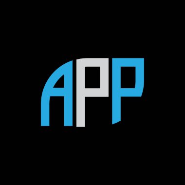 APP letter logo design on black background.APP creative initials letter logo concept.APP letter design. 