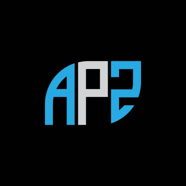 APZ letter logo design on black background.APZ creative initials letter logo concept.APZ letter design. 