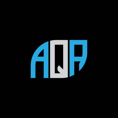 Siyah arkaplan üzerinde AQA harf logosu tasarımı. QA yaratıcı harflerin baş harfleri logo kavramı. QA harf tasarımı.. 