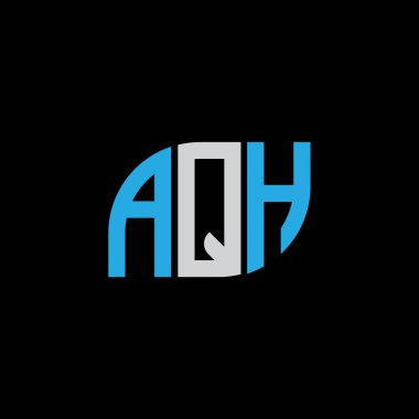 AQH letter logo design on black background.AQH creative initials letter logo concept.AQH letter design. 