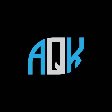 AQK letter logo design on black background.AQK creative initials letter logo concept.AQK letter design. 
