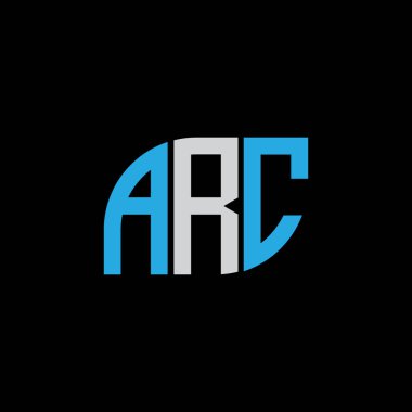 ARC letter logo design on black background.ARC creative initials letter logo concept.ARA letter design. 