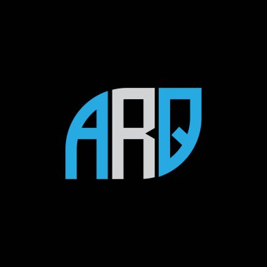 ARQ letter logo design on black background.ARQ creative initials letter logo concept.ARQ letter design. 