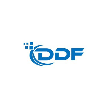 Beyaz arka planda DDF harf logosu tasarımı. DDF yaratıcı harflerin baş harfleri logo kavramı. DDF harf tasarımı. 